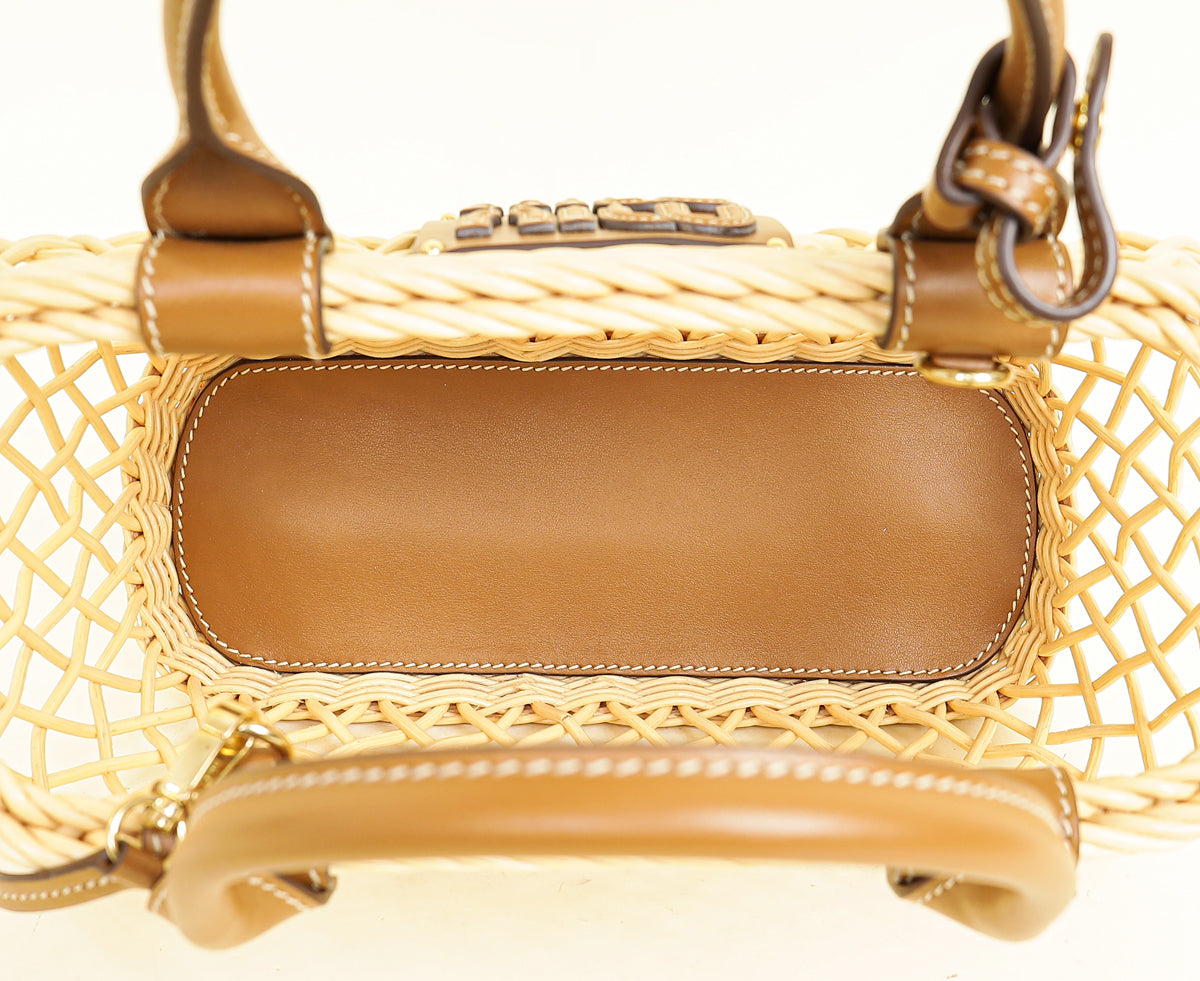 Miu Miu Bicolor Woven Fabric Bag