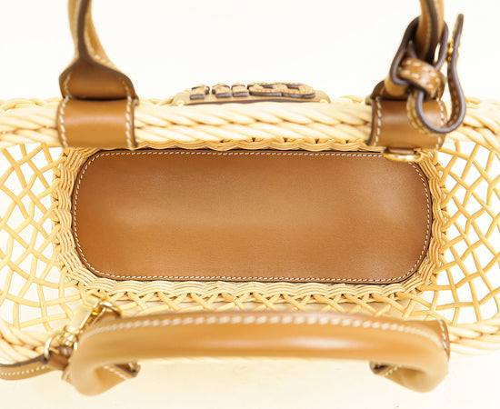 Miu Miu Bicolor Woven Fabric Bag