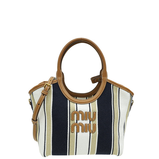 MIU MIU Bicolor IVY Jacquard Fabric Bag