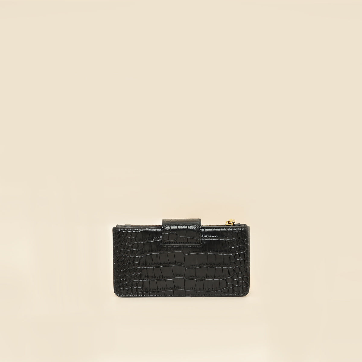 Miu Miu Black Crocodile Embossed Clutch Bag-MIU MIU-THE CLOSET