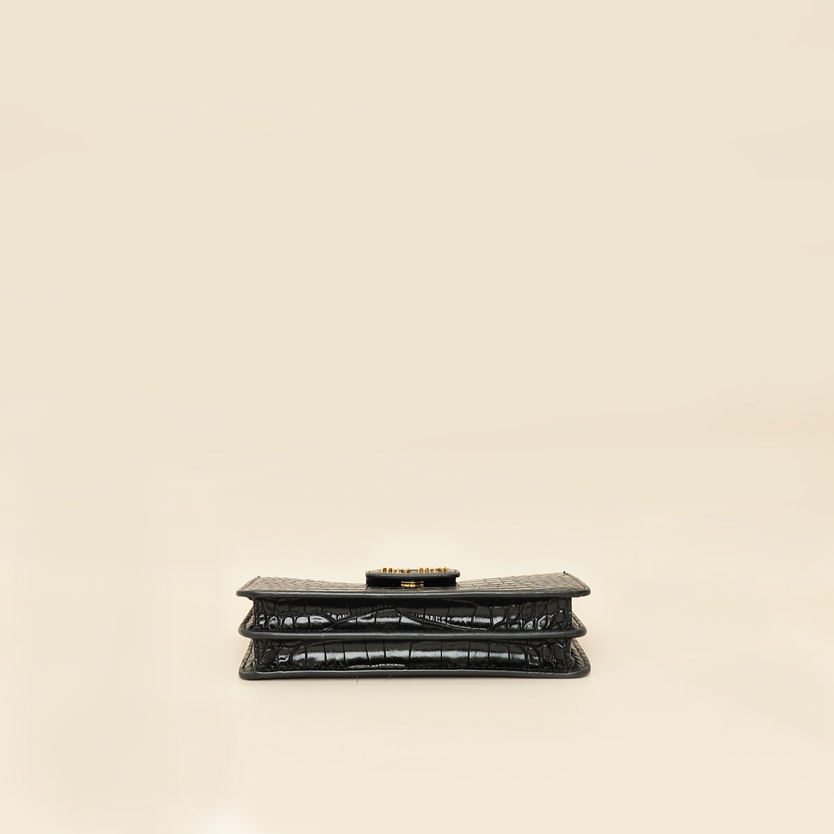 Miu Miu Black Crocodile Embossed Clutch Bag-MIU MIU-THE CLOSET