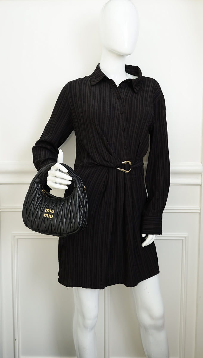 Miu Miu Black Wander Hobo Bag