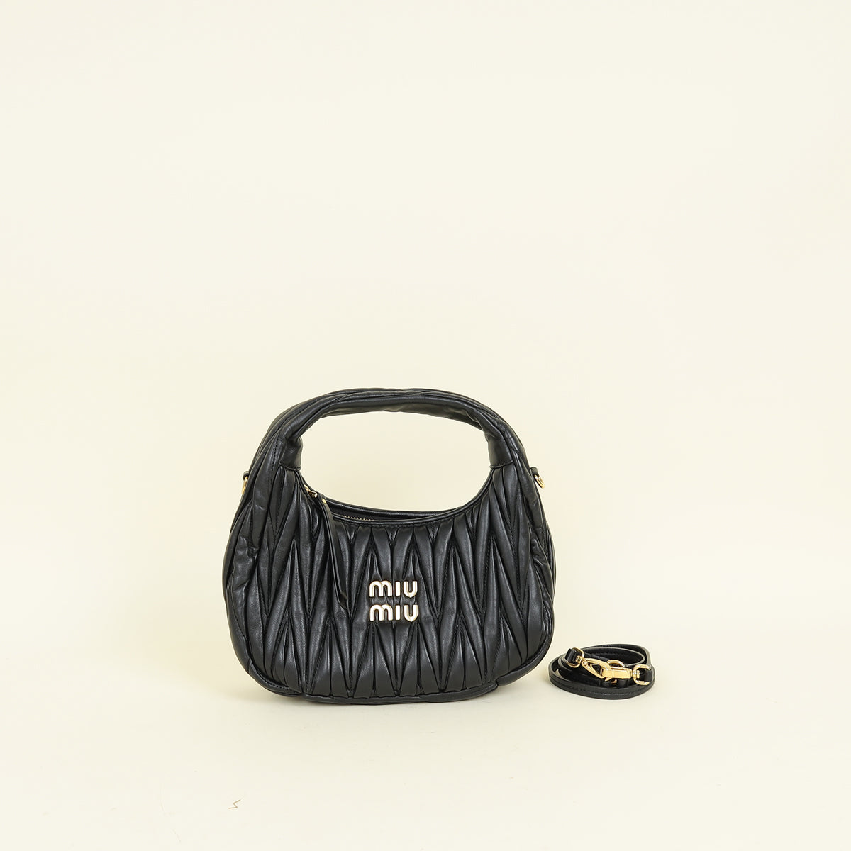 Miu Miu Black Wander Hobo Bag