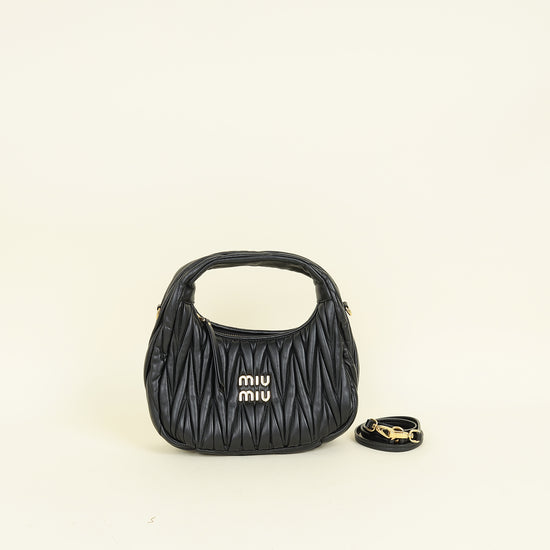 Miu Miu Black Wander Hobo Bag