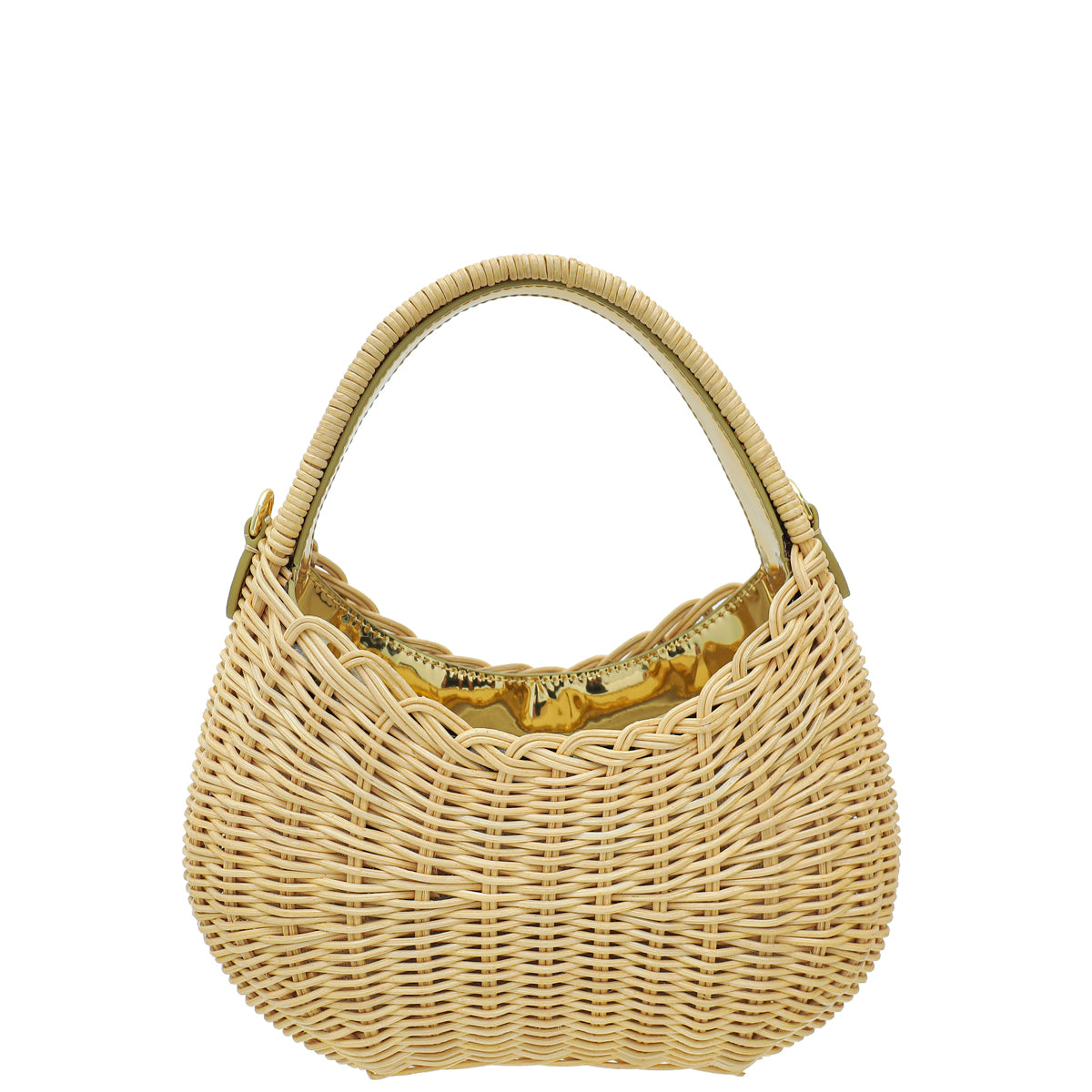 MIU MIU Bicolor Wander Wicker Shoulder Bag