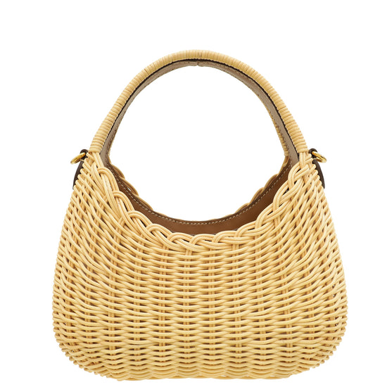 MIU MIU Bicolor Wander Wicker Mini Shoulder Bag