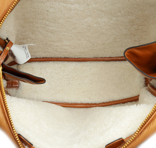 Load image into Gallery viewer, Miu Miu Bicolor Beau Shearling Top-Handle Bag
