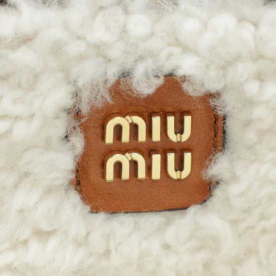 Load image into Gallery viewer, Miu Miu Bicolor Beau Shearling Top-Handle Bag
