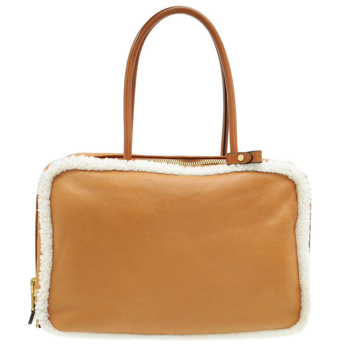 Miu Miu Bicolor Beau Shearling Top-Handle Bag-MIU MIU-THE CLOSET