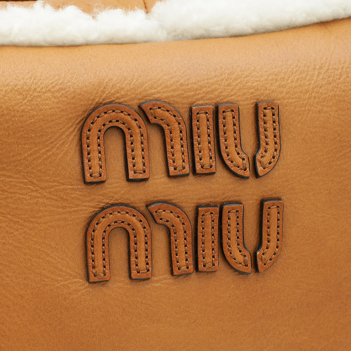 Miu Miu Bicolor Beau Shearling Top-Handle Bag