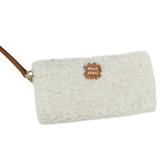 Load image into Gallery viewer, Miu Miu Bicolor Beau Shearling Top-Handle Bag
