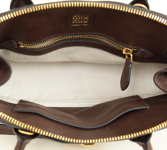 Miu Miu Briarwood Aventure Nappa Top-Handle Briarwood Regular Bag