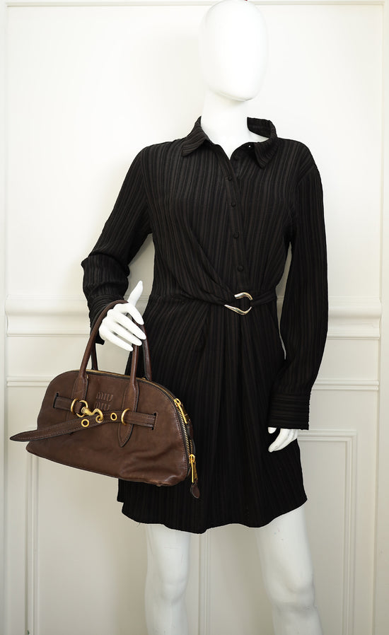 Miu Miu Briarwood Aventure Nappa Top-Handle Briarwood Regular Bag