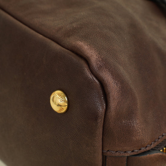 Miu Miu Briarwood Aventure Nappa Top-Handle Briarwood Regular Bag