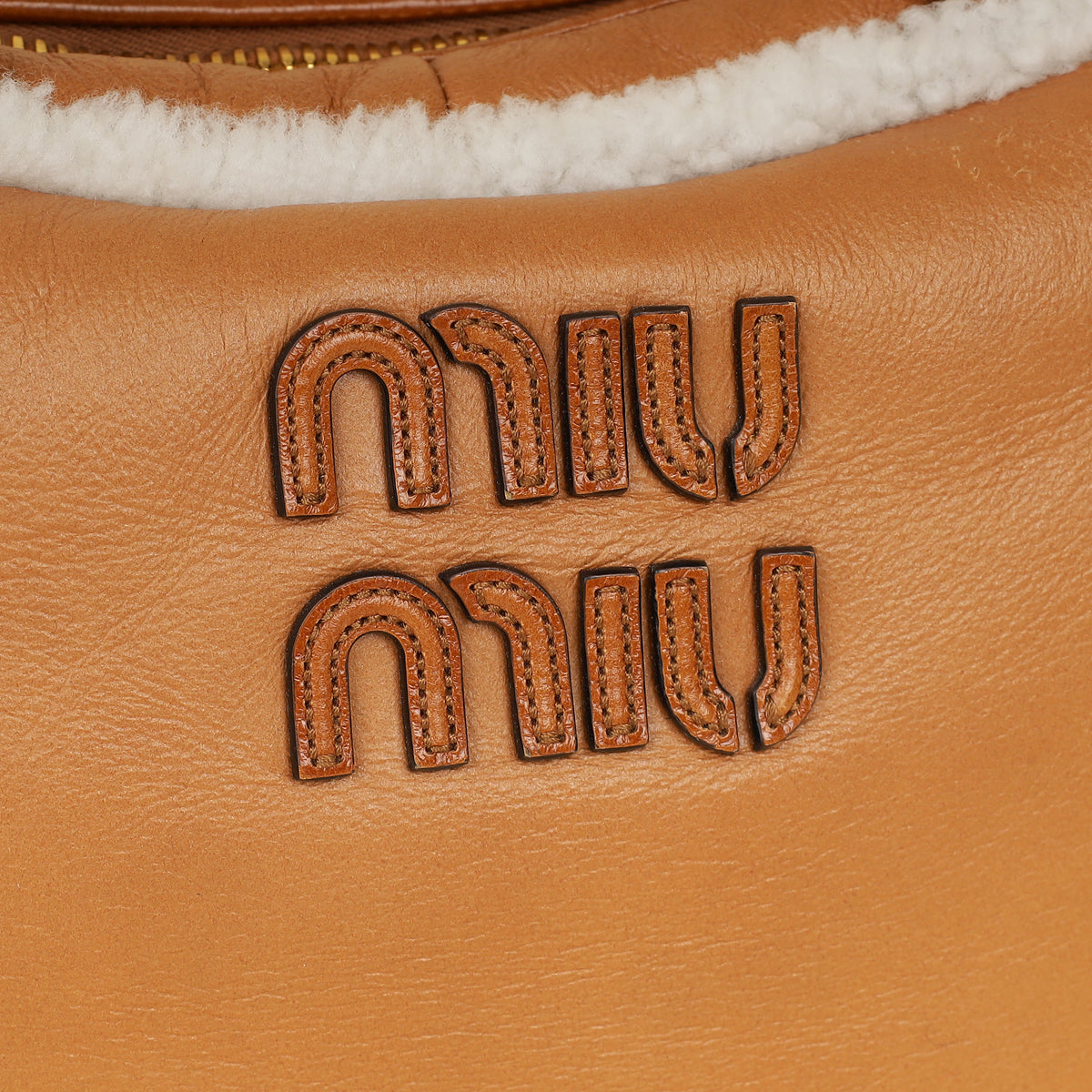 Miu Miu Bicolor Beau Shearling Top-Handle Bag-MIU MIU-THE CLOSET