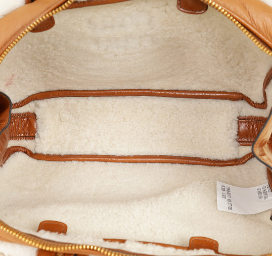 Miu Miu Bicolor Beau Shearling Top-Handle Bag-MIU MIU-THE CLOSET