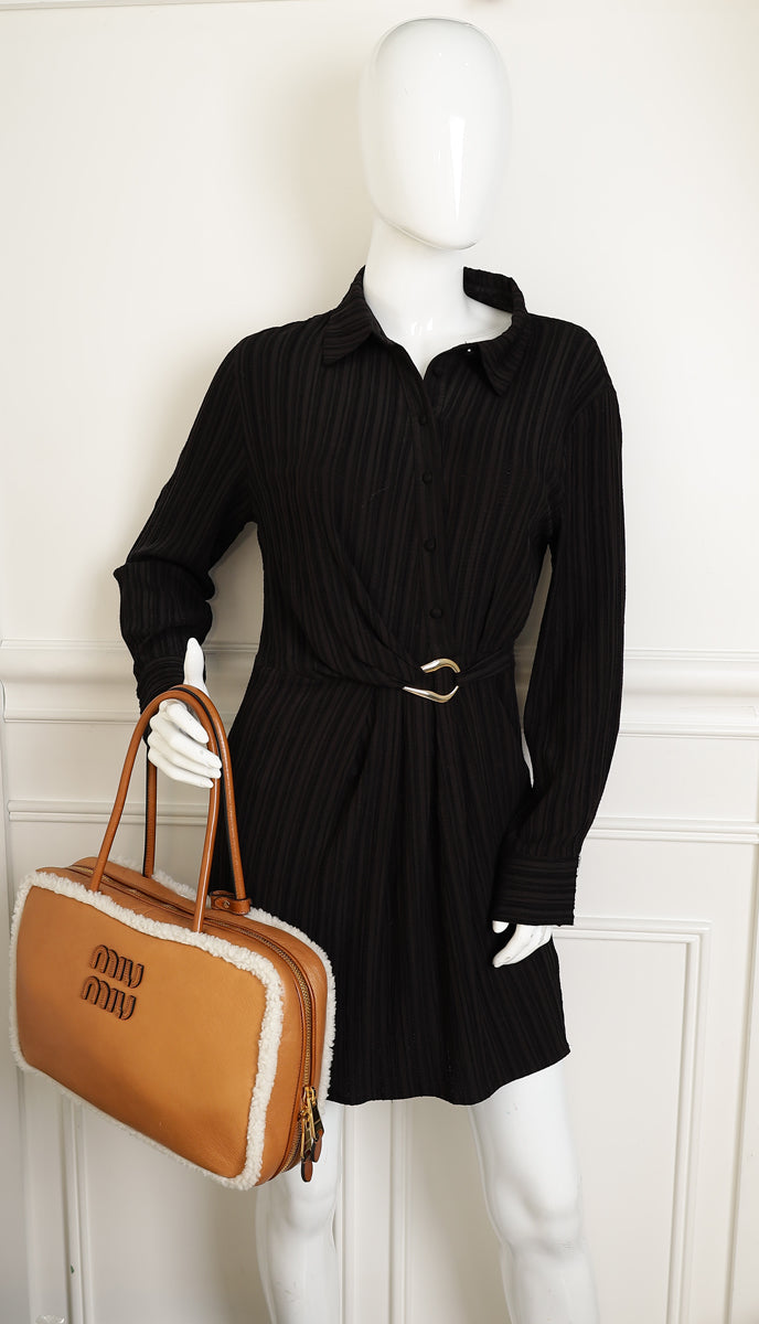 Miu Miu Bicolor Beau Shearling Top-Handle Bag-MIU MIU-THE CLOSET