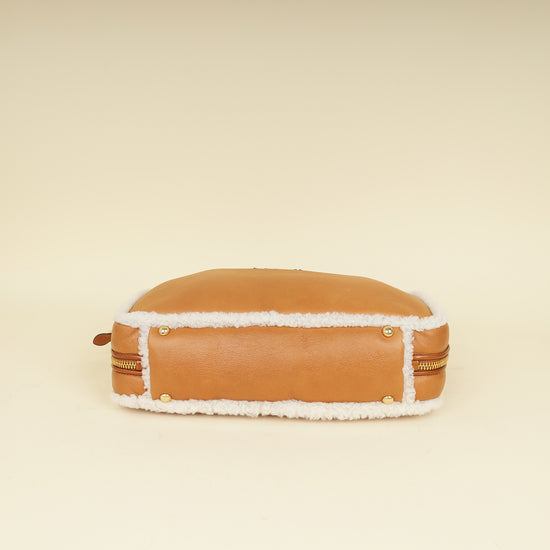 Miu Miu Bicolor Beau Shearling Top-Handle Bag-MIU MIU-THE CLOSET