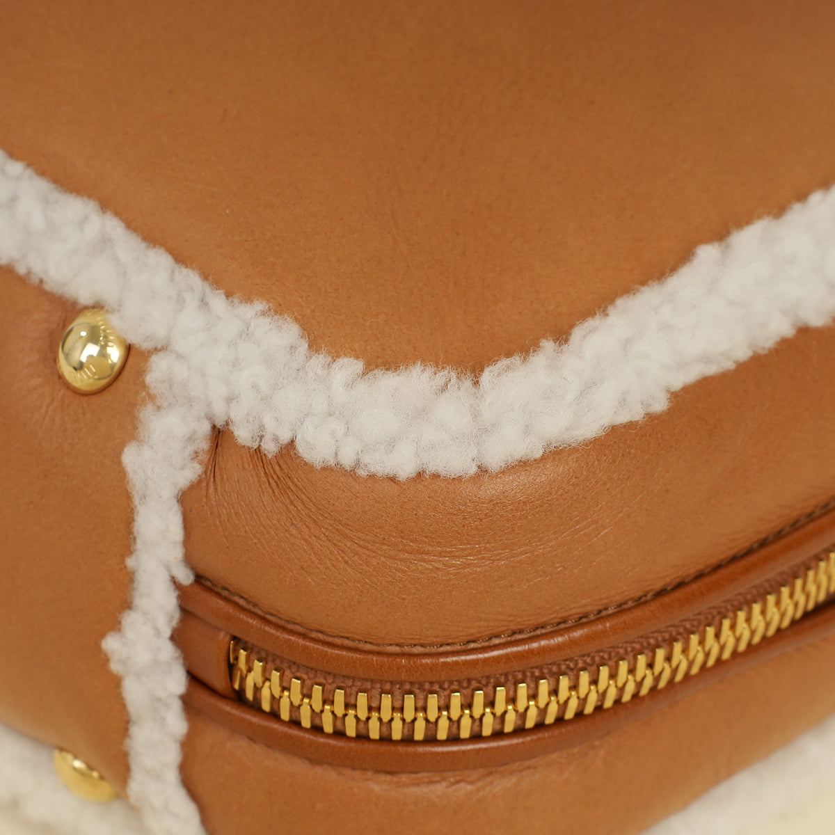 Miu Miu Bicolor Beau Shearling Top-Handle Bag-MIU MIU-THE CLOSET