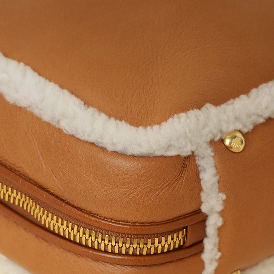 Miu Miu Bicolor Beau Shearling Top-Handle Bag-MIU MIU-THE CLOSET