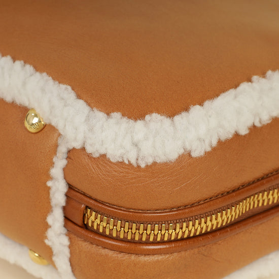 Miu Miu Bicolor Beau Shearling Top-Handle Bag-MIU MIU-THE CLOSET