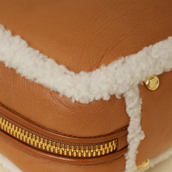 Miu Miu Bicolor Beau Shearling Top-Handle Bag-MIU MIU-THE CLOSET