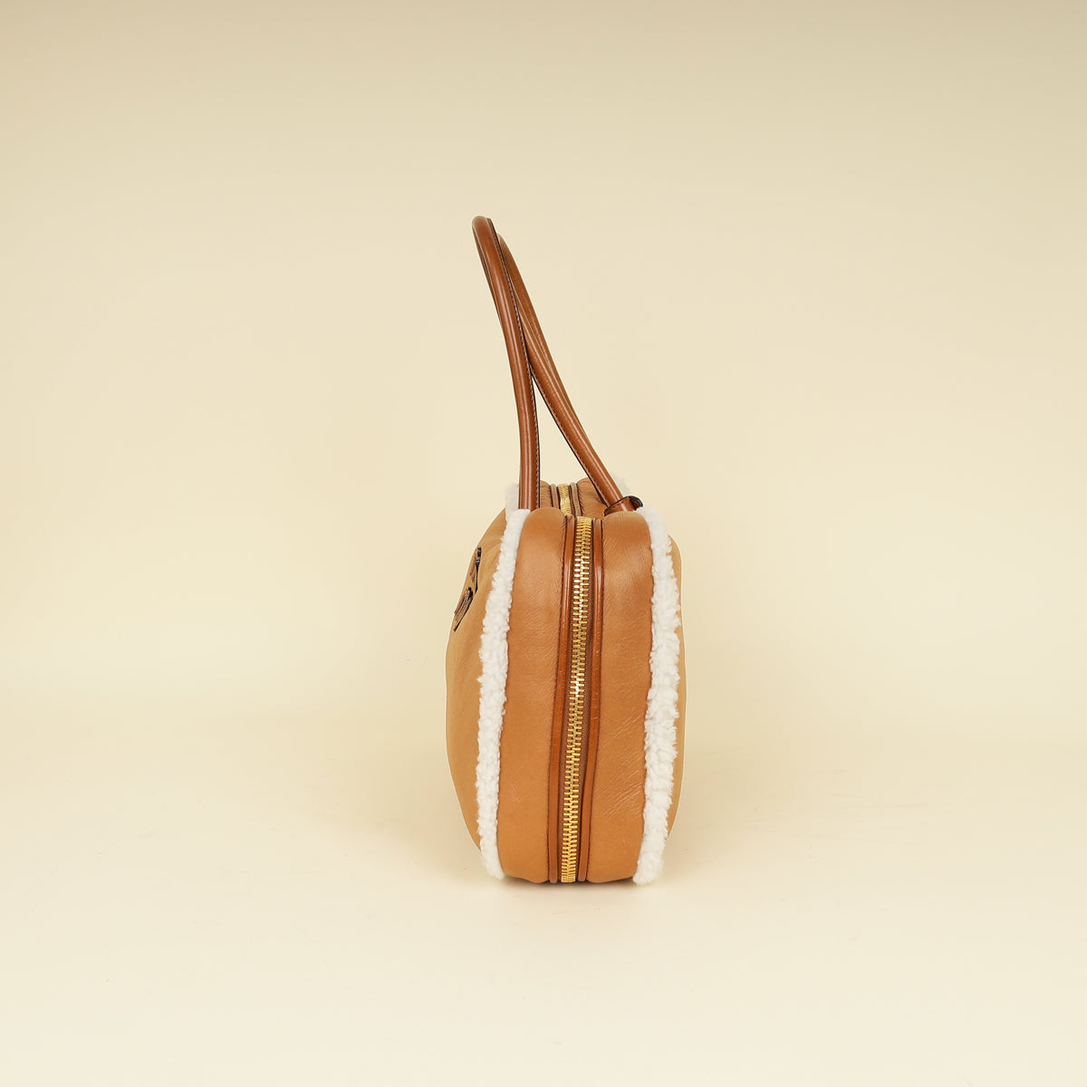 Miu Miu Bicolor Beau Shearling Top-Handle Bag-MIU MIU-THE CLOSET