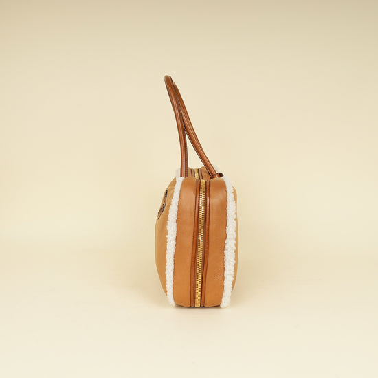 Miu Miu Bicolor Beau Shearling Top-Handle Bag-MIU MIU-THE CLOSET