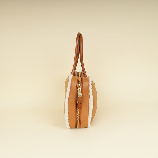 Miu Miu Bicolor Beau Shearling Top-Handle Bag-MIU MIU-THE CLOSET