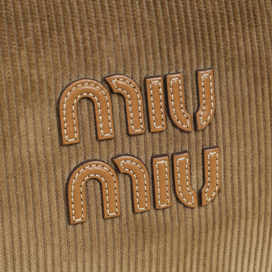 Miu Miu Brown Beau Corduroy Top Handle Bag