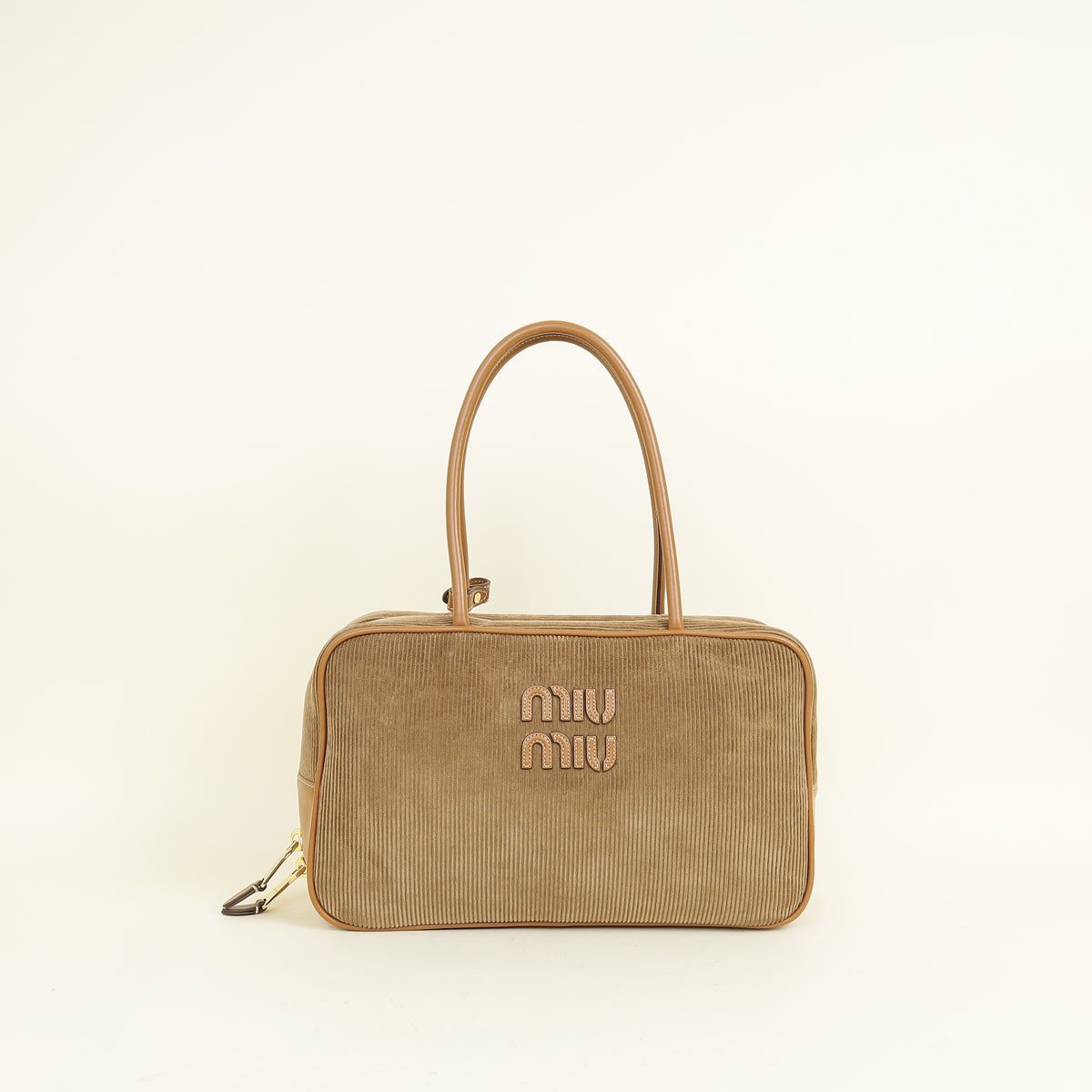 Miu Miu Brown Beau Corduroy Top Handle Bag