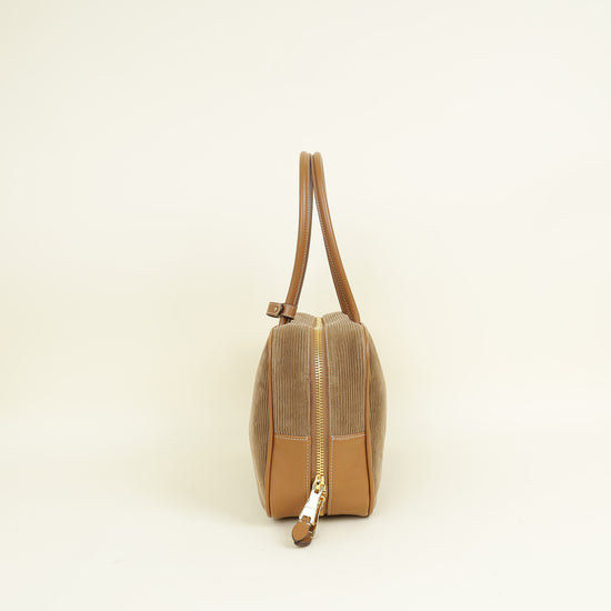 Miu Miu Brown Beau Corduroy Top Handle Bag