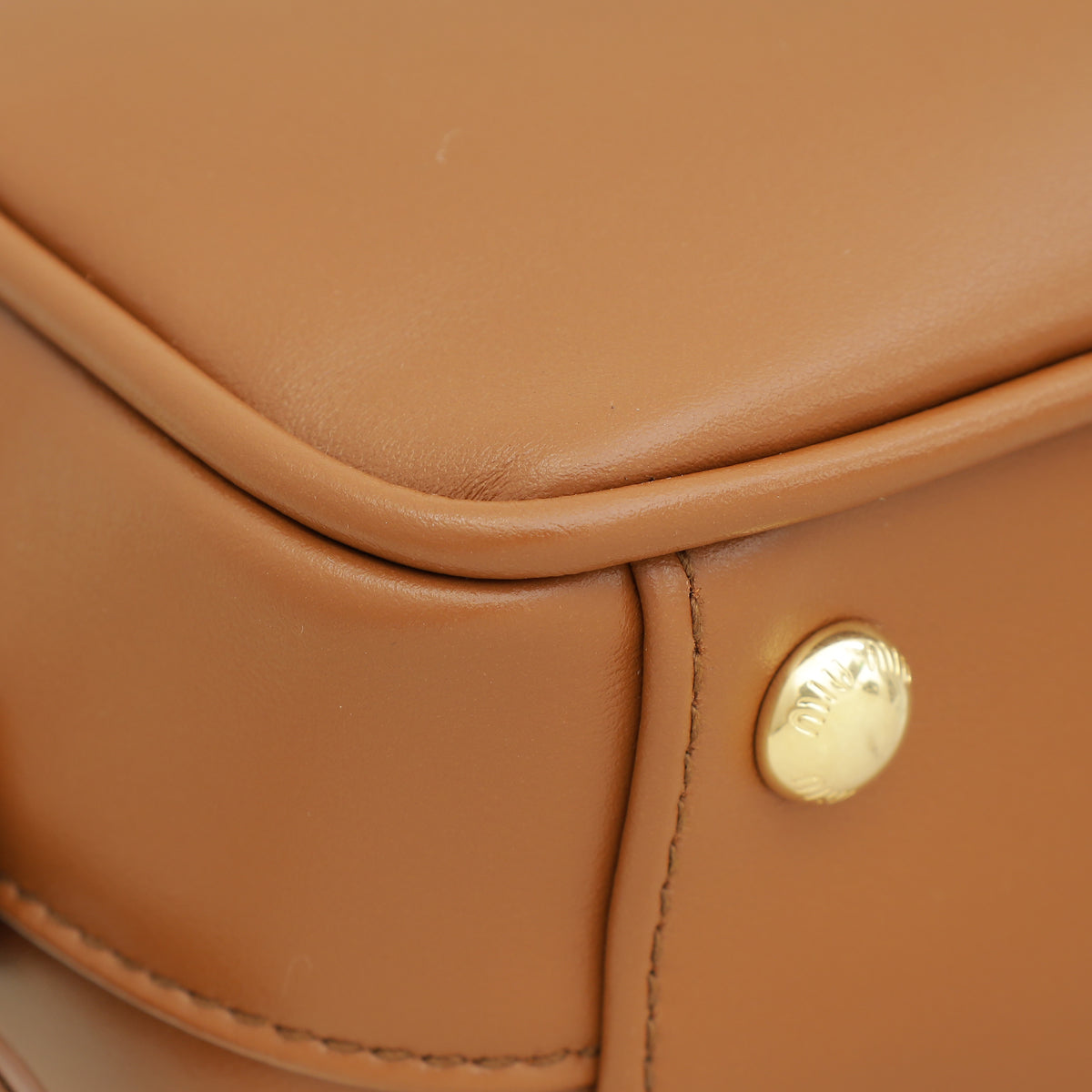 Miu Miu Cognac Arcadie Soft Padded Bag