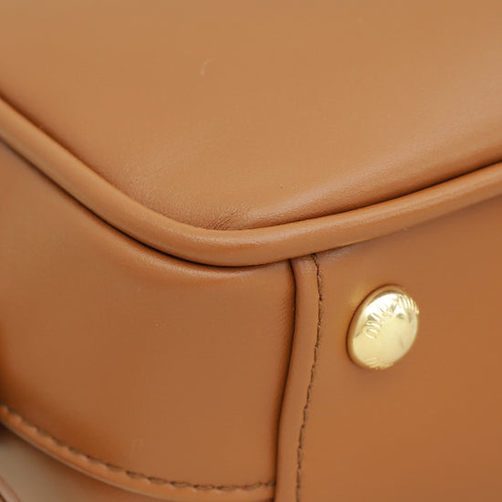 Load image into Gallery viewer, Miu Miu Cognac Arcadie Soft Padded Bag

