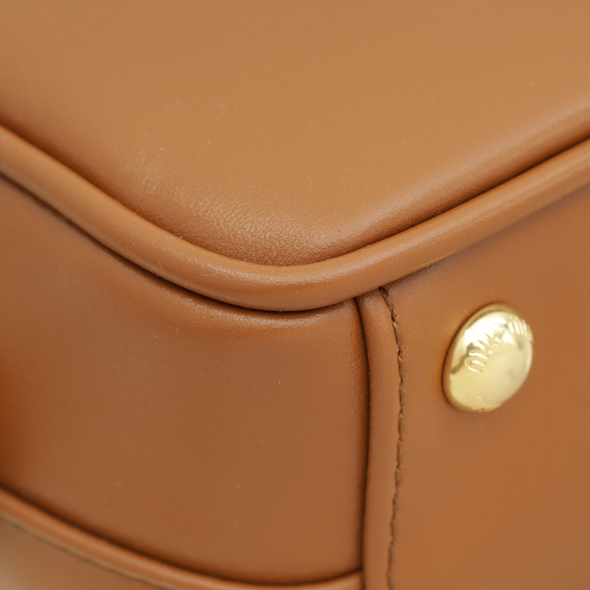 Miu Miu Cognac Arcadie Soft Padded Bag