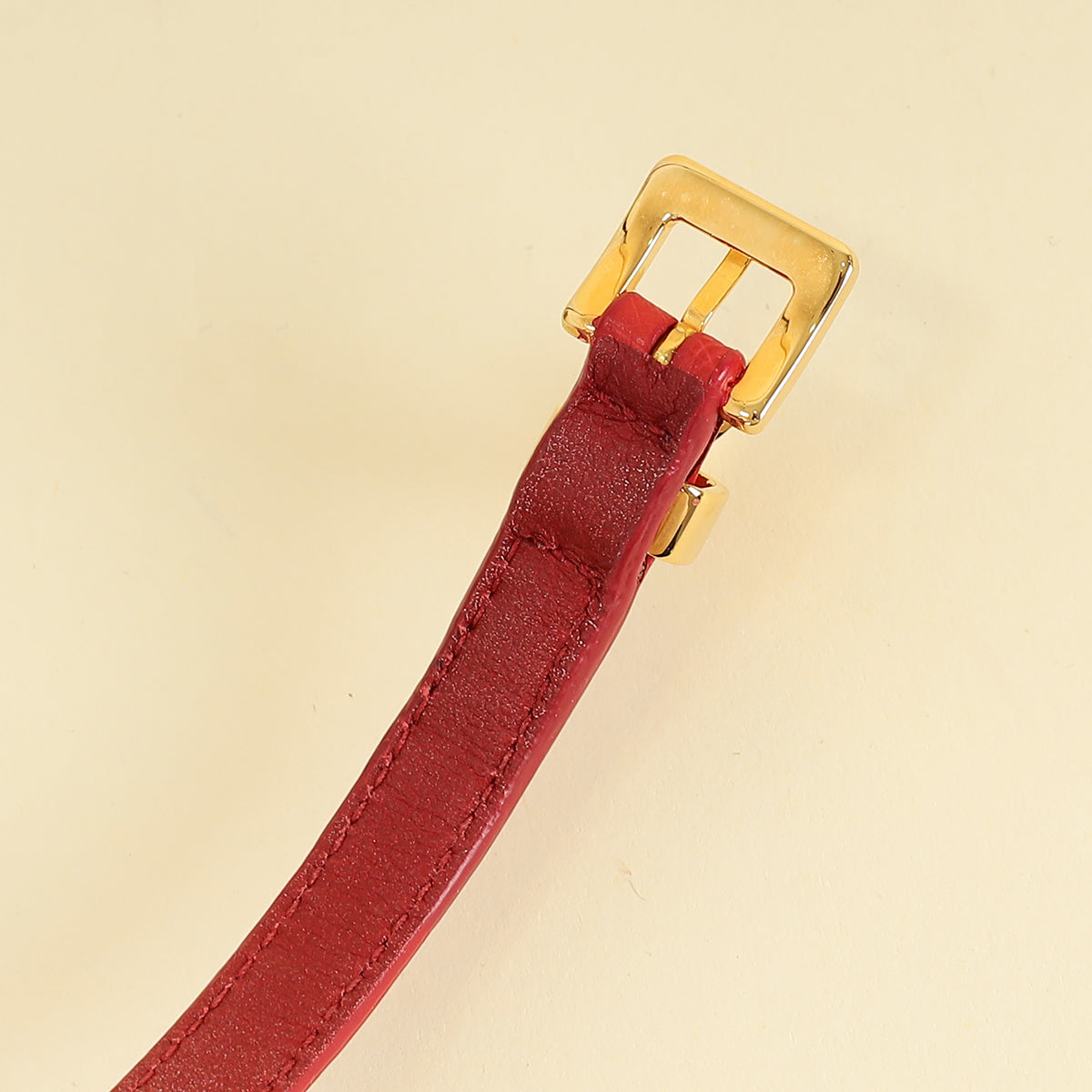 Miu Miu Red Heart Charm Ostrich Wrap Bracelet-MIU MIU-THE CLOSET