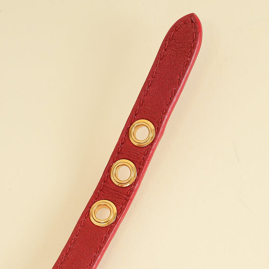 Miu Miu Red Heart Charm Ostrich Wrap Bracelet-MIU MIU-THE CLOSET