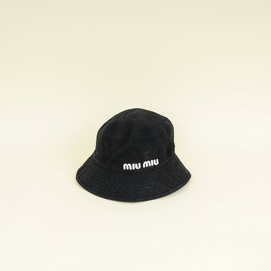 Miu Miu Black Logo Bucket Small Hat