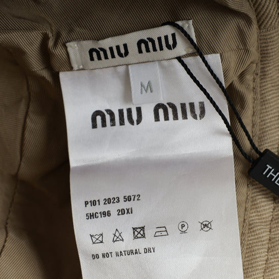 Miu Miu Beige Logo Bucket Medium Hat