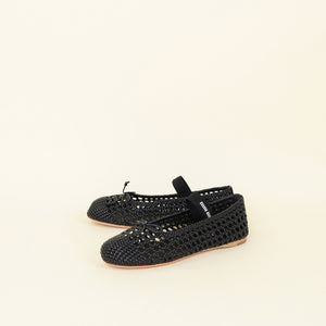 Miu Miu Black Woven Ballerina Flat 40