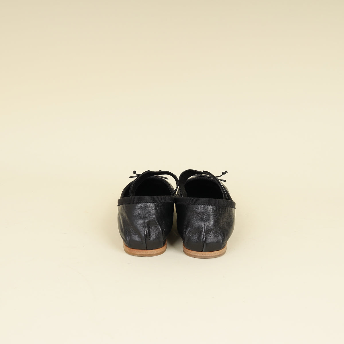 Miu Miu Black Ballerina w/Elastic Logo Strap 37.5