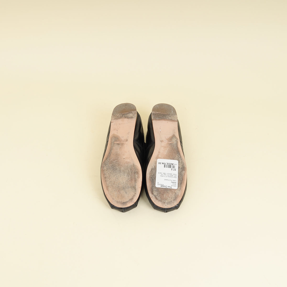 Miu Miu Black Ballerina w/Elastic Logo Strap 37.5