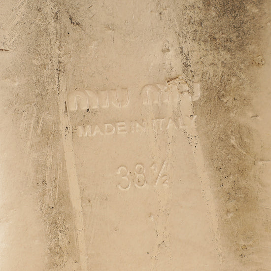 Miu Miu Blue Denim Chain Strap Mary Jane Ballerina 38.5-MIU MIU-THE CLOSET