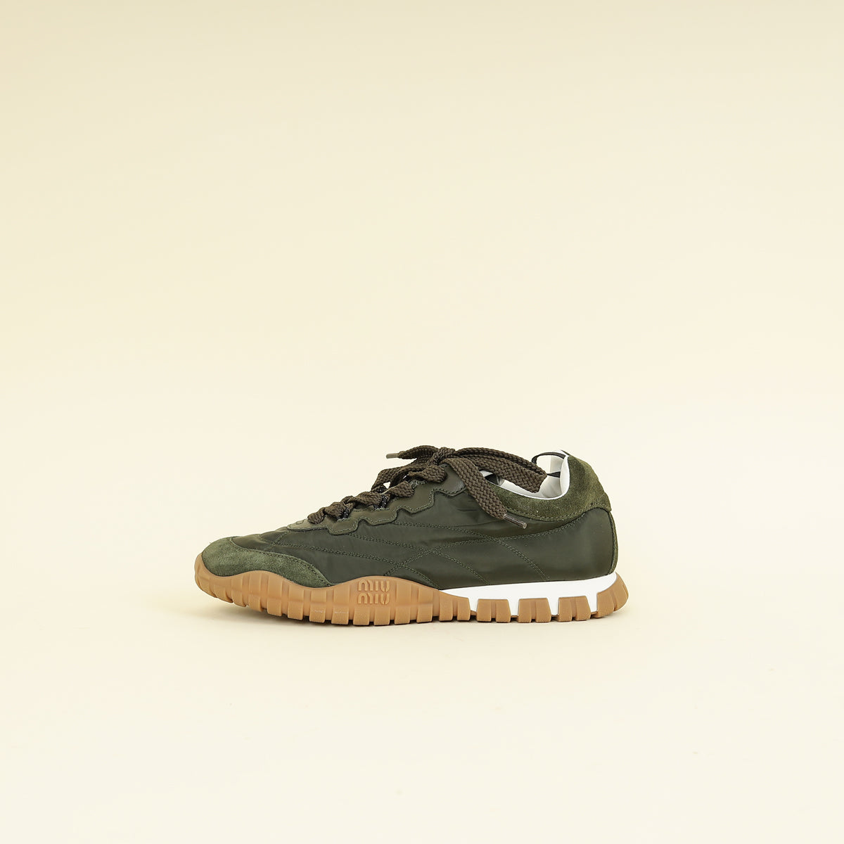 Miu Miu Loden Green Tyre Technical Sneakers 38
