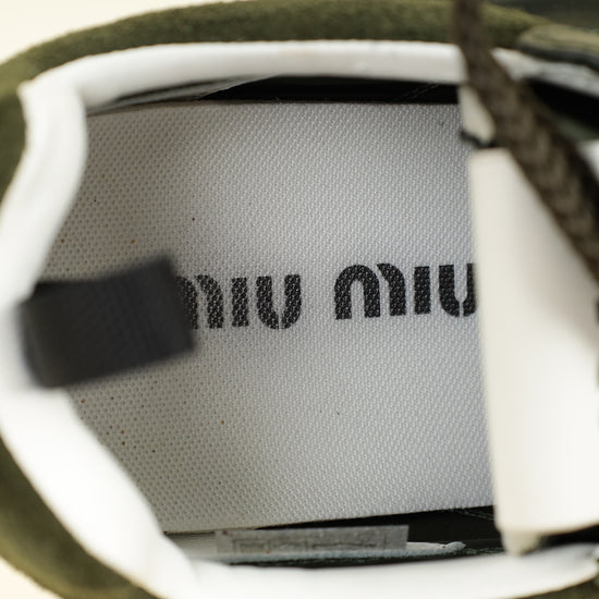 Miu Miu Loden Green Tyre Technical Sneakers 38