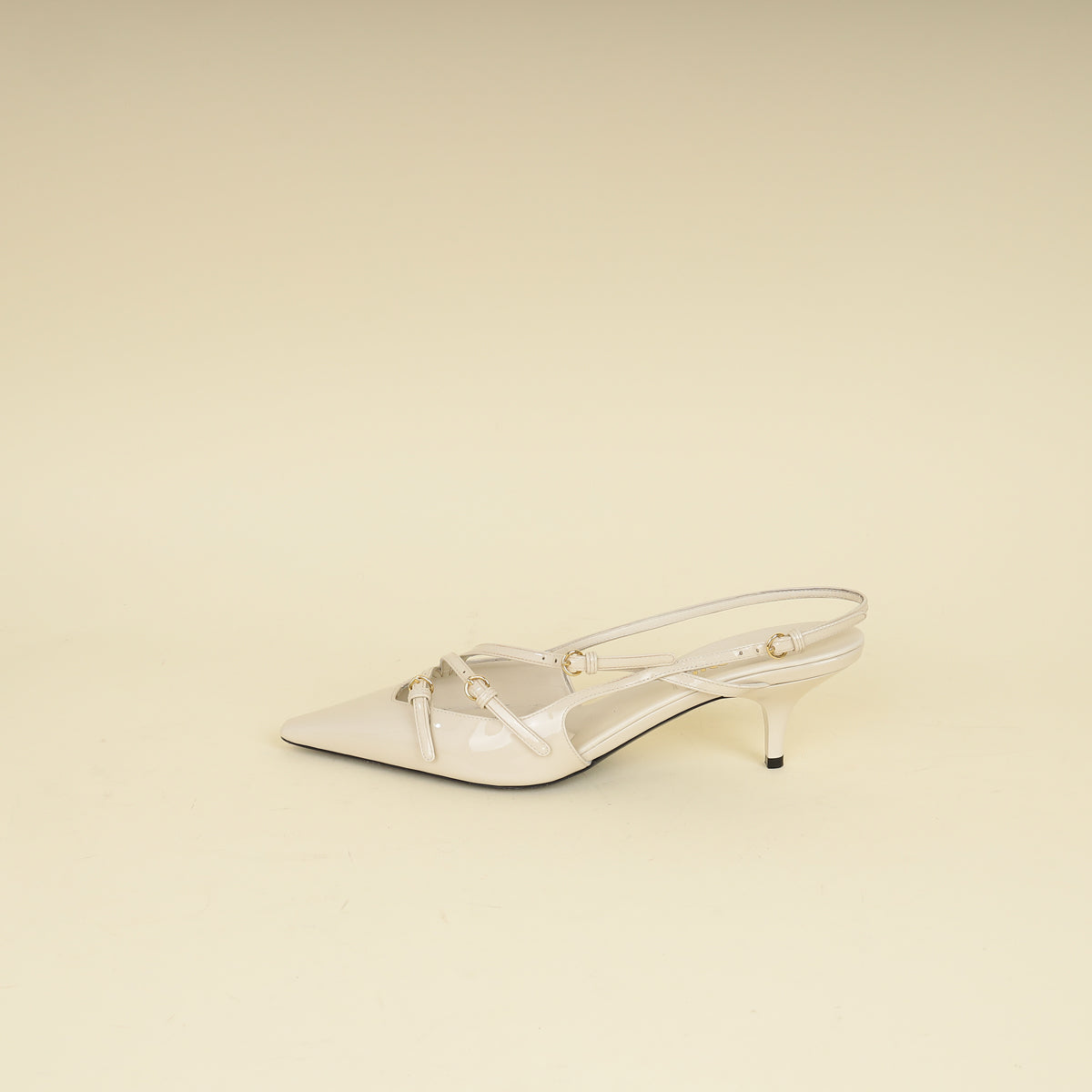 Miu Miu Cream Buckle Slingback Pump 40