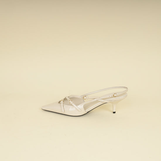 Miu Miu Cream Buckle Slingback Pump 40