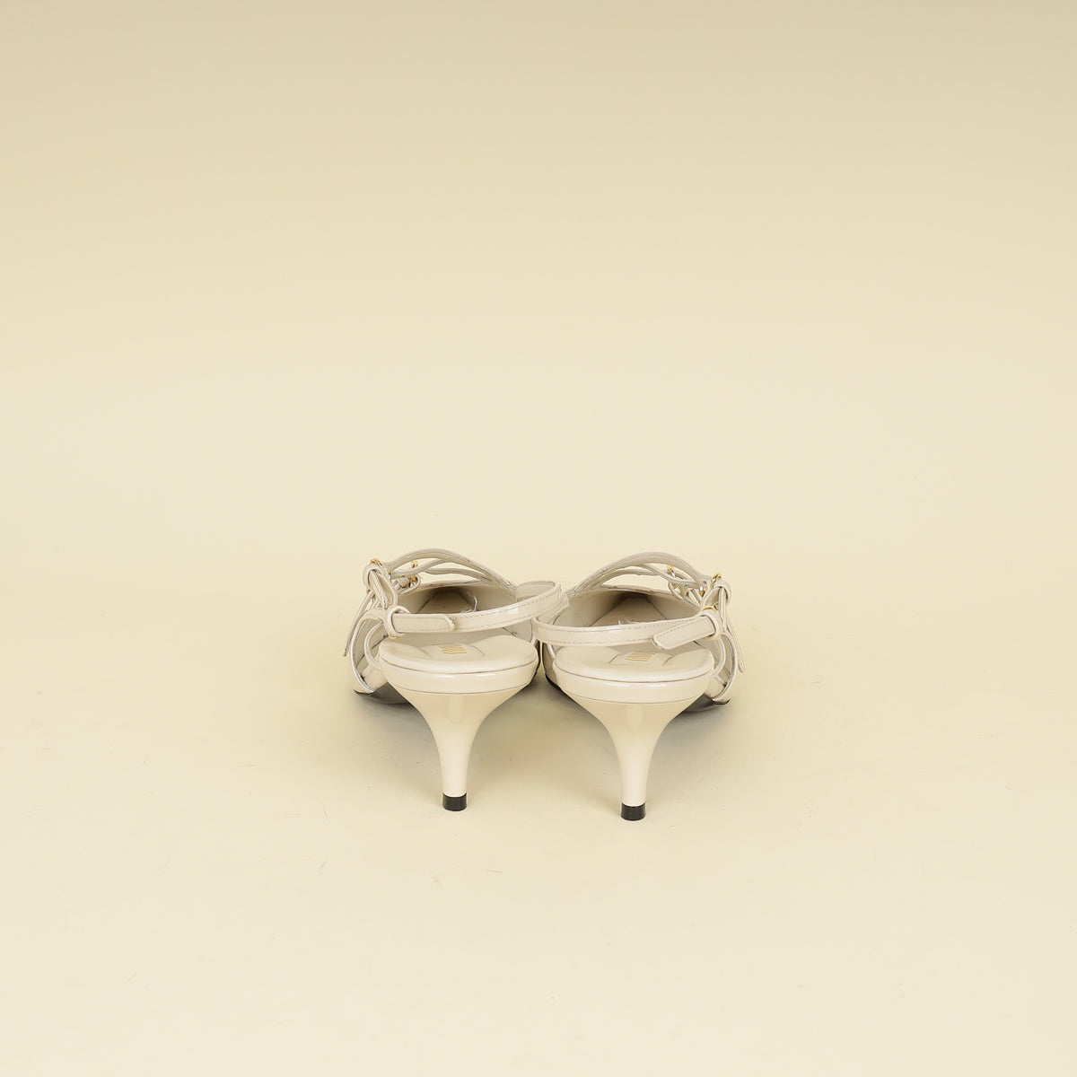 Miu Miu Cream Buckle Slingback Pump 40