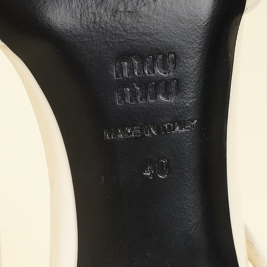 Miu Miu Cream Buckle Slingback Pump 40