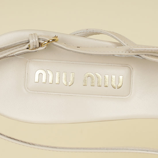 Miu Miu Cream Buckle Slingback Pump 40